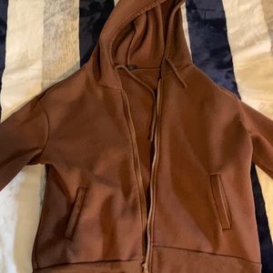 Cute brown zip-up hoodie